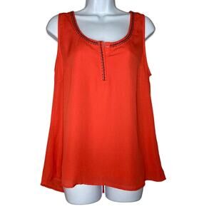 NWT Stitch Fix Tops 41 Hawthorn McAdams Beaded Neckline Sleeveless Top Buttons M